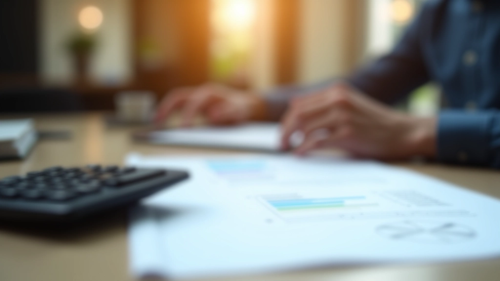 Rechner, Kostenübersicht und Finanzunterlagen auf einem Schreibtisch mit Diagrammen